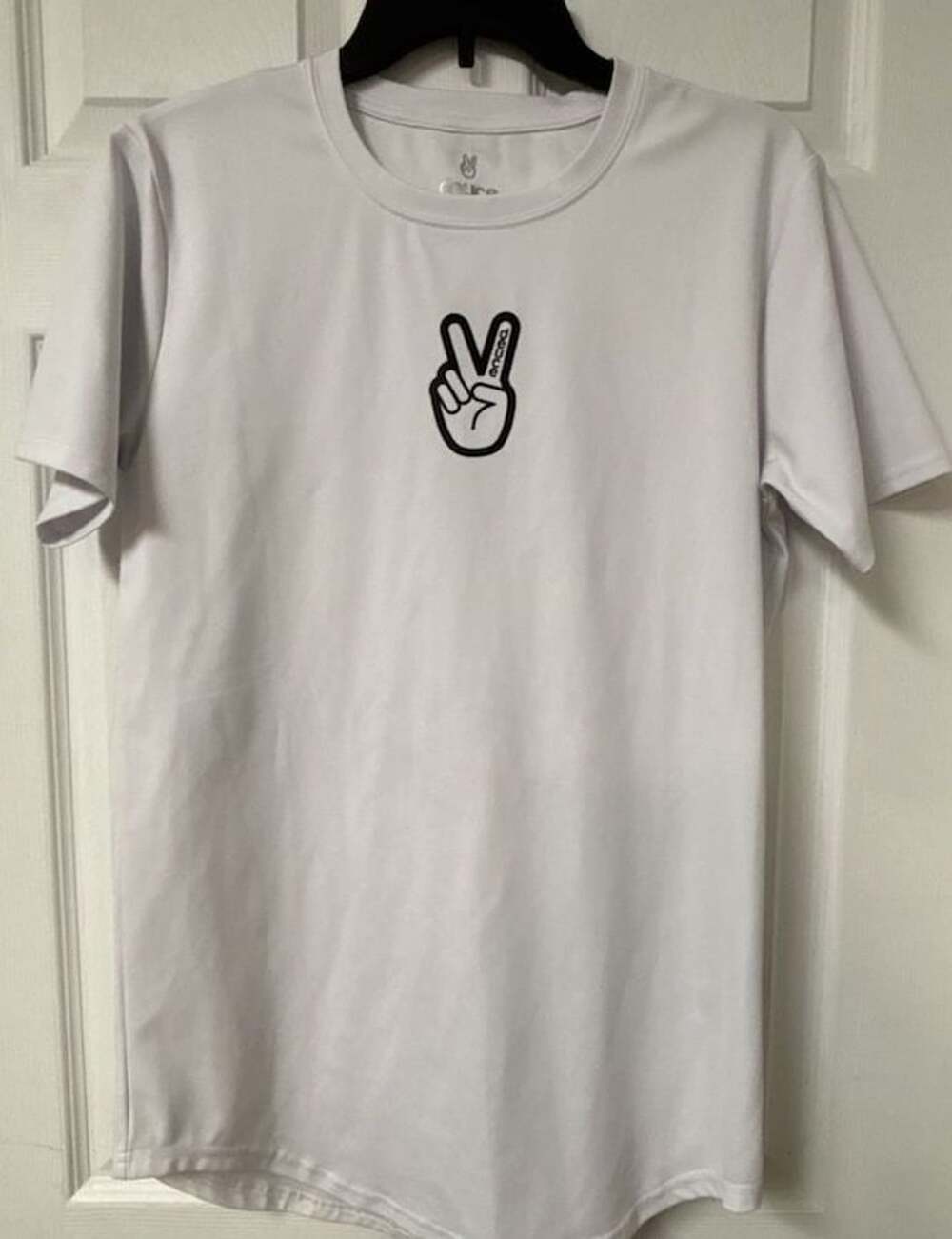 Deuce Brand White Peace Sign Embroidered Short Sleeve T-Shirt